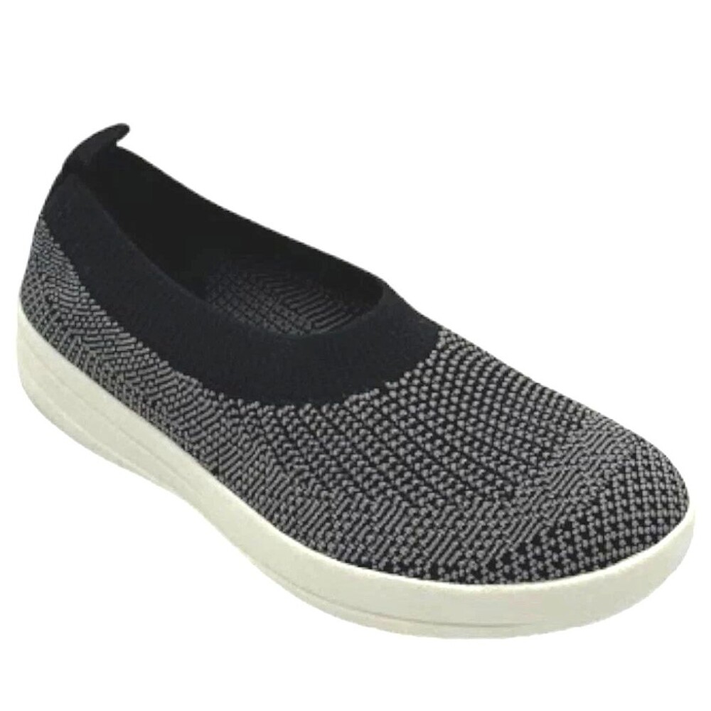 FitFlop Women's Uberknit Slip-On Ballet Flats Size US 6 Black / Gray
